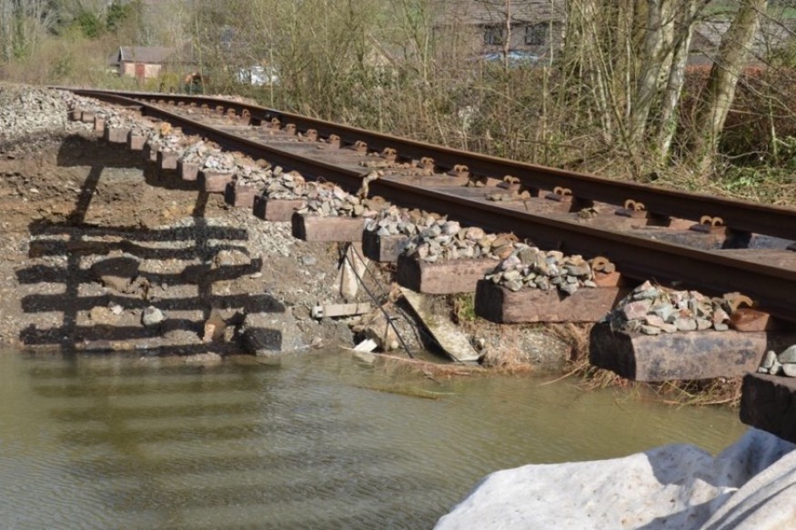 Drone captures the scale of damage on Conwy Valley line